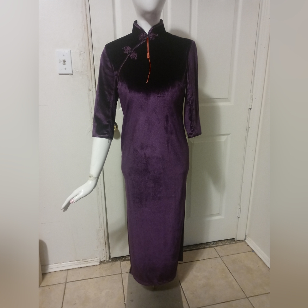 Purple Traditional Chinese Styled Qipao Dress Size S